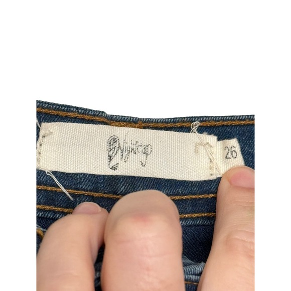 Nightcap Women's Jean Shorts Mid-Rise Cut-Off 5-Pocket Stretch Denim Blue Sz. 26 - Picture 4 of 10